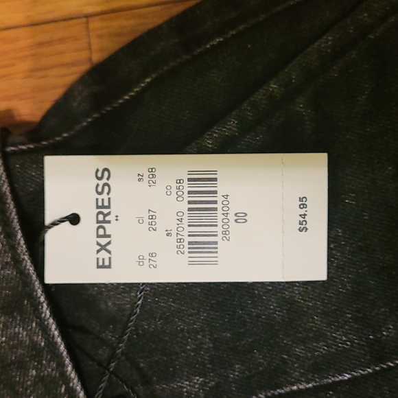 00 Super High Rise Black Jean Shortie from Express - Picture 3 of 4